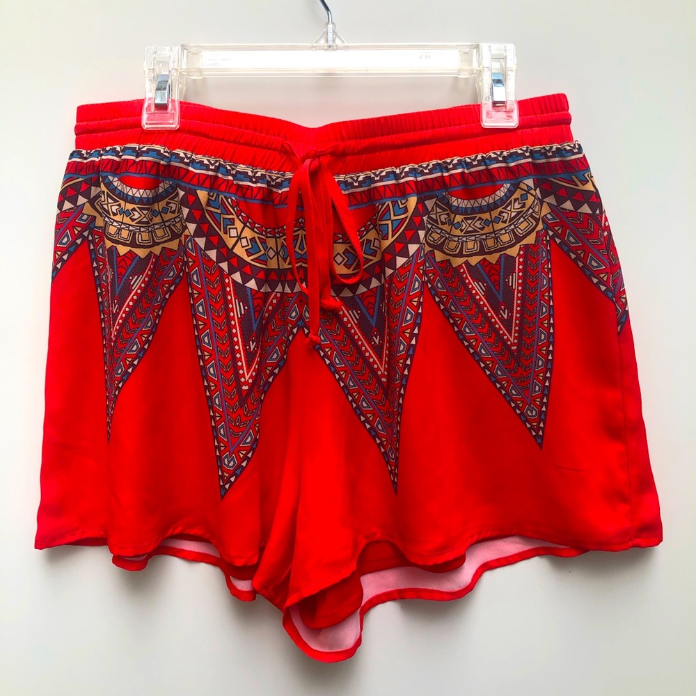 Jealous Tomato Gorgeous Red Flowy Shorts Size M